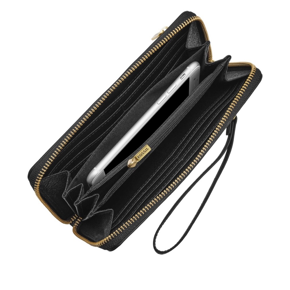 Fossil Logan Cheetah Print Zip Around Wristlet Wa… - image 4